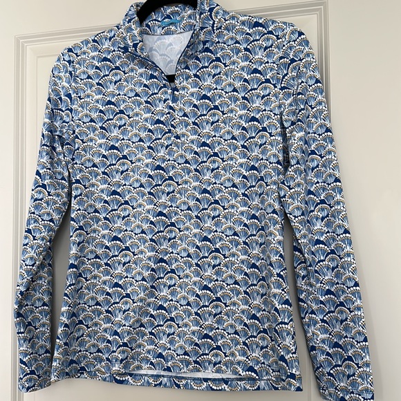 Jay McLaughlin, ladies quarter, zip, contemporary top pattern, stretchy, small. - Picture 6 of 10